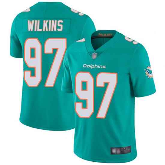 Dolphins 97 Christian Wilkins Aqua Green Team Color Men Stitched Football Vapor Untouchable Limited Jersey